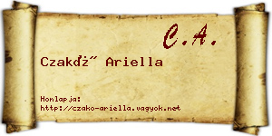 Czakó Ariella névjegykártya